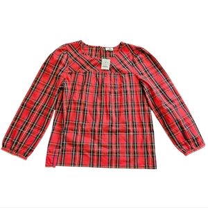 NWT J. Crew Plaid Cotton Blouse Sz Small Petite